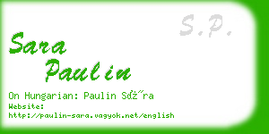 sara paulin business card